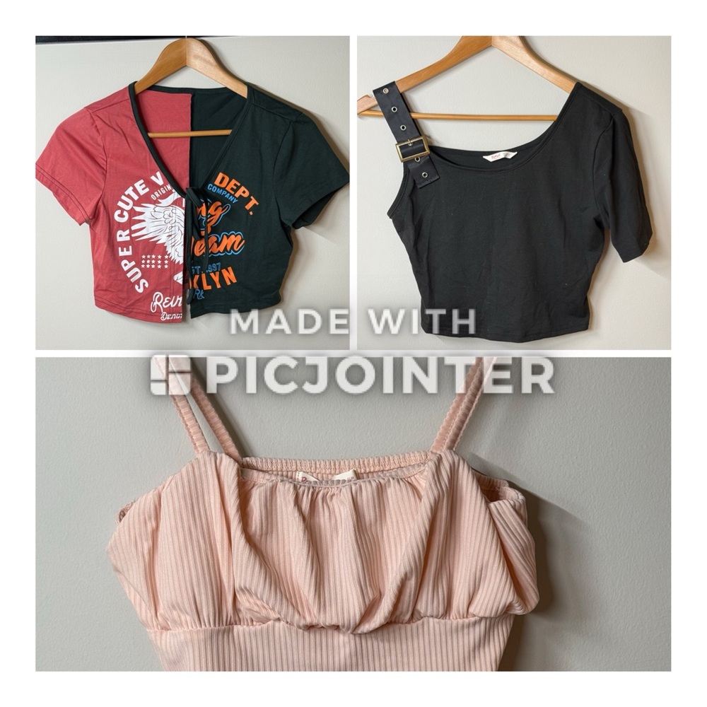 NWOT Romwe Crop Cropped Top Bundle of 3 NEW Small 4